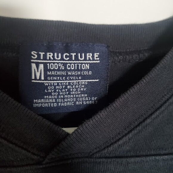 Structure Athletics Football Jersey Dark Blue Cream Numbers Men's Size M Vintage - Picture 3 of 8